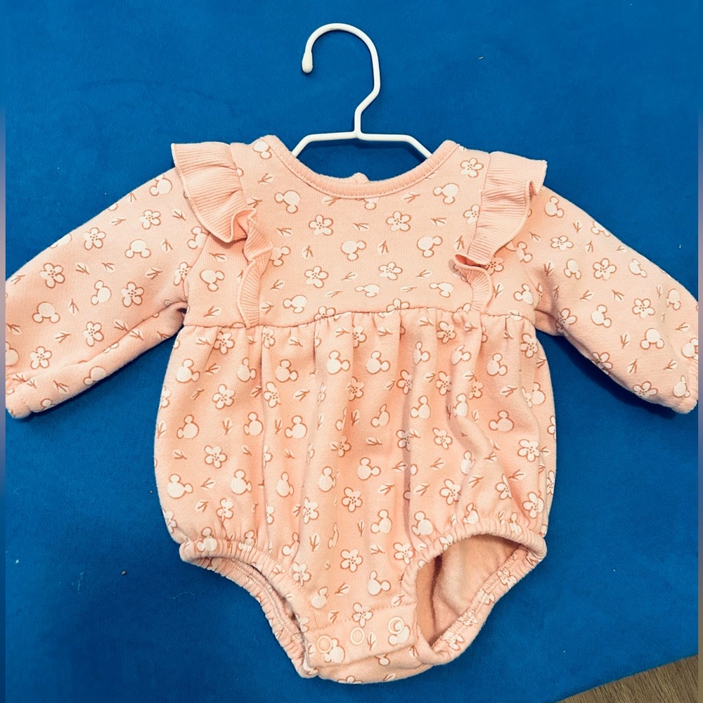 NB Mickey baby girl onesie